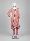 PEACH MOTTE COTTON EMBROIDERED 3PC STICHED