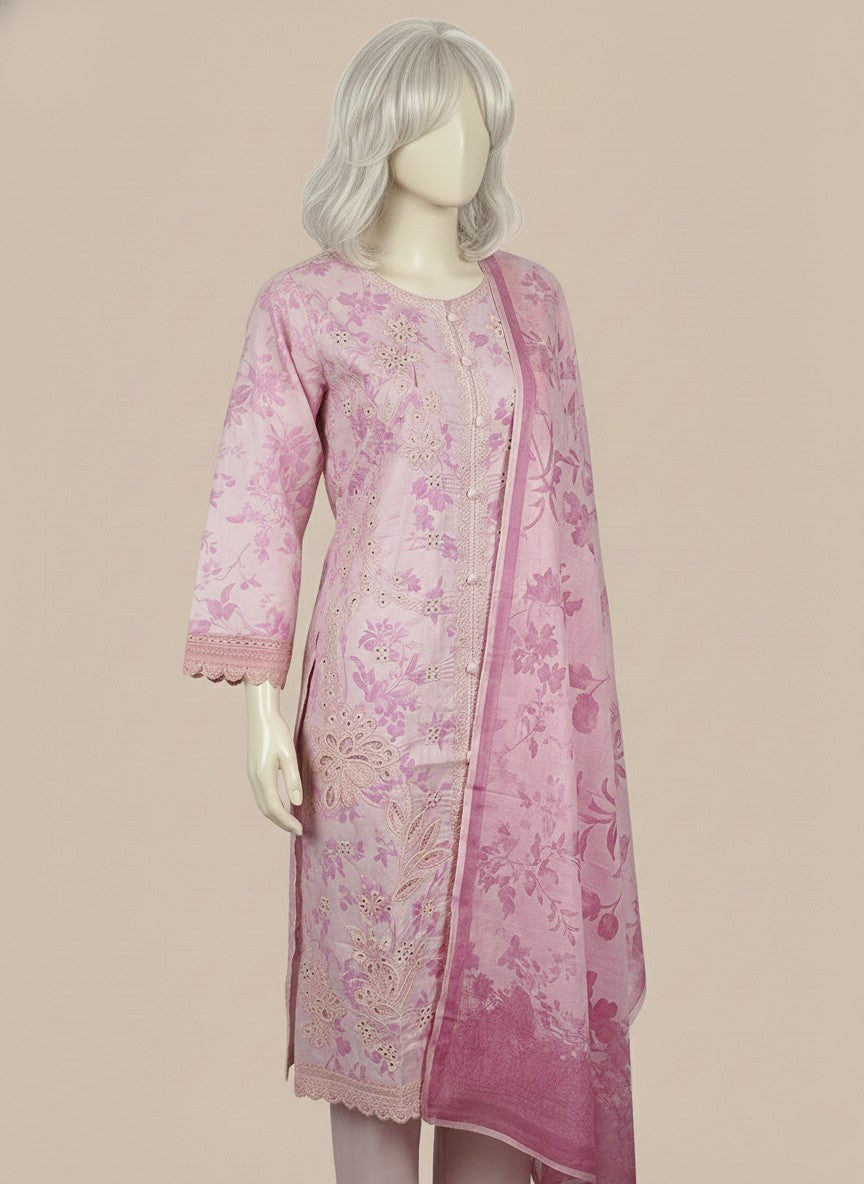 LAWN PRINTED EMBROIDERED 3 PC STITCHED