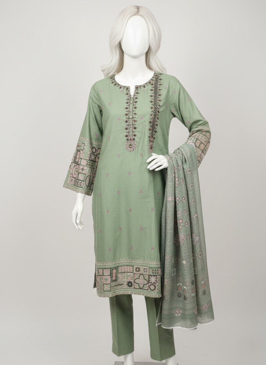 LAWN PRINTED EMBROIDERED 3 PC STITCHED