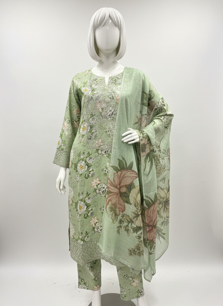 LAWN PRINTED EMBROIDERED 3 PC STITCHED