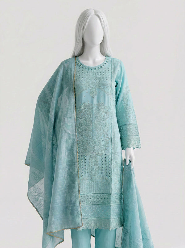 LONG SHIRT HEAVY EMBROIDERY 3PC STITCHED