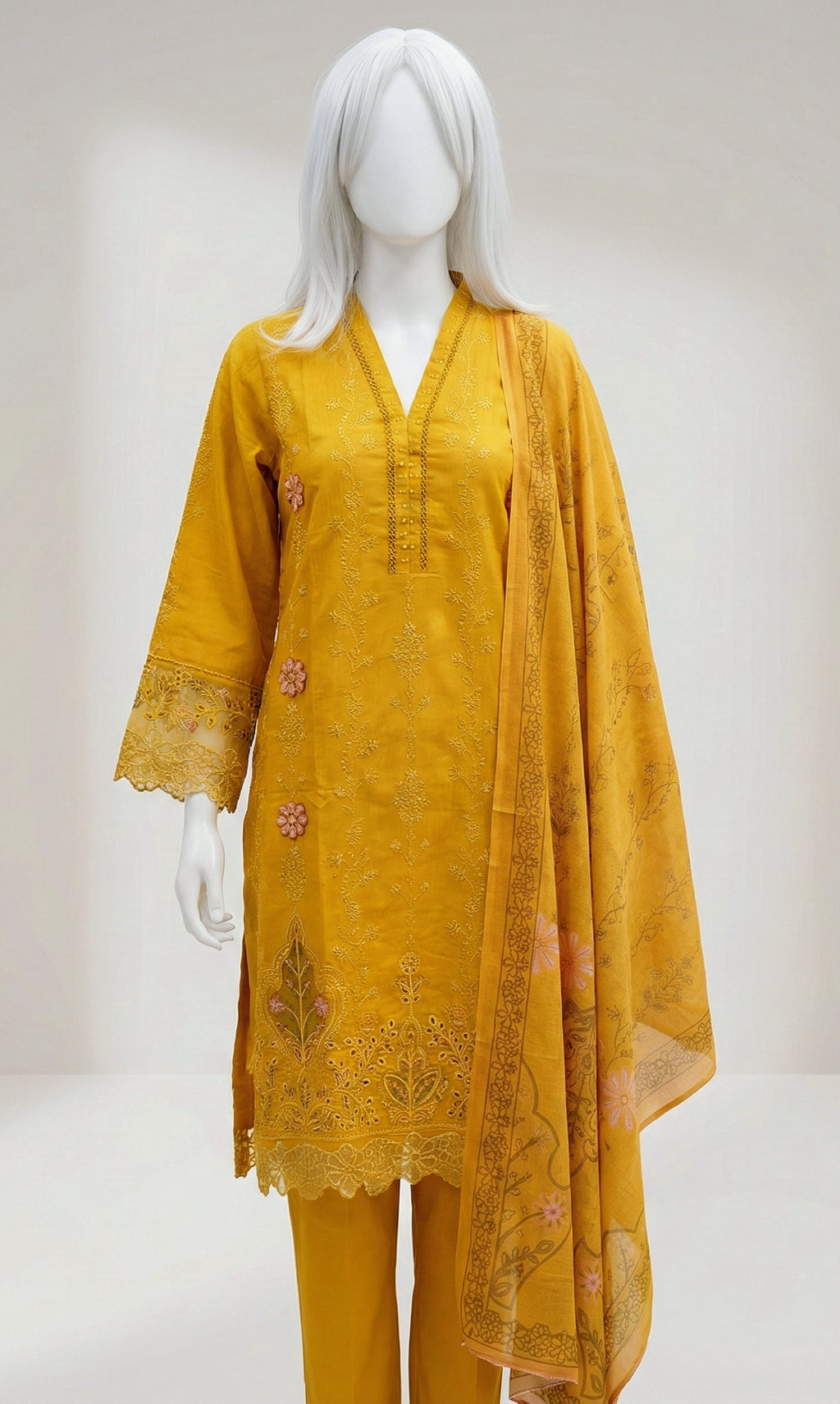 LONG SHIRT VISCOSE  EMBROIDERY 3PC STITCHED