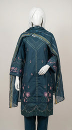 LONG SHIRT COTTON EMBROIDERED 3PC STITCHED