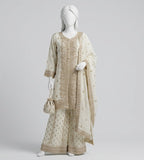 CHIFFON HEAVY EMBRIOERED 3PC STITCHED