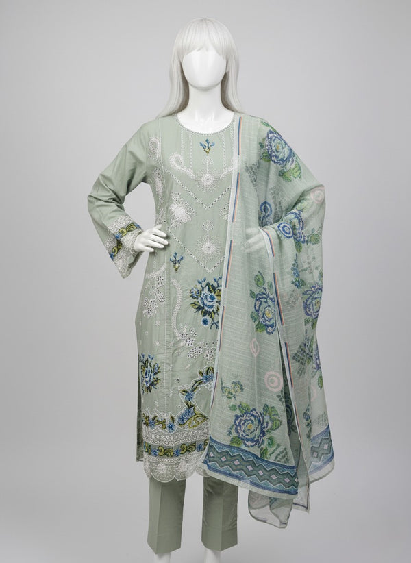 COTTON EMBROIDERED 3 PC STITCHED