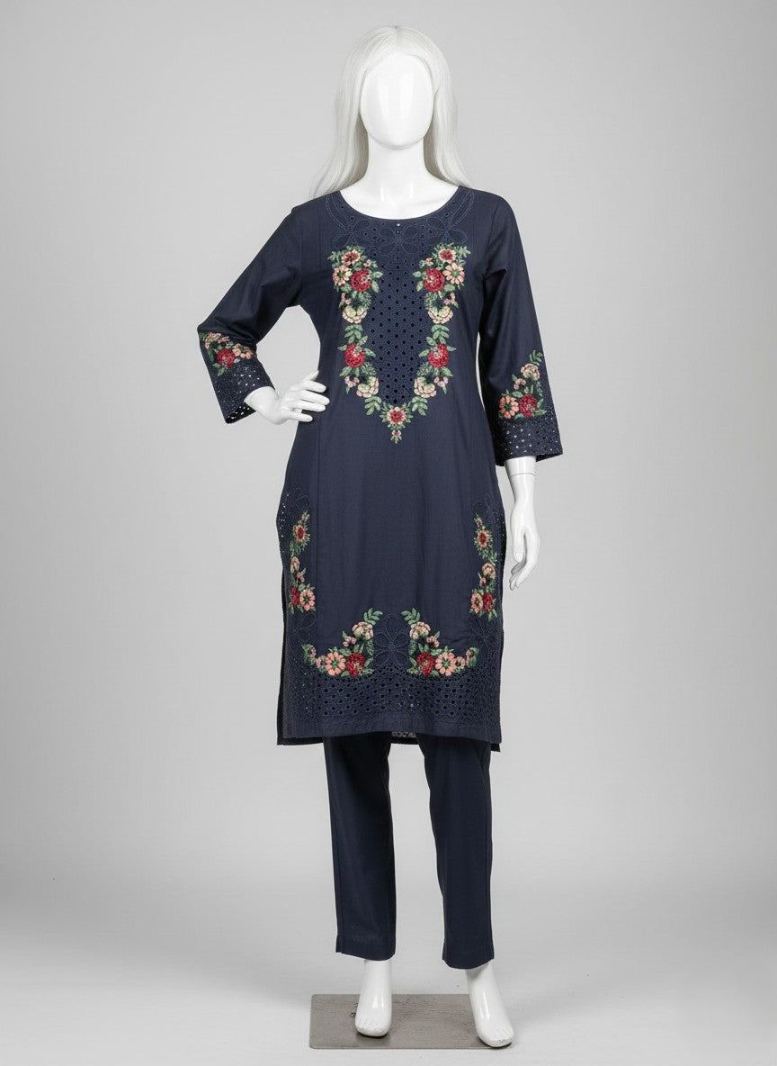 COTTON EMBROIDERED 2 PC STITCHED