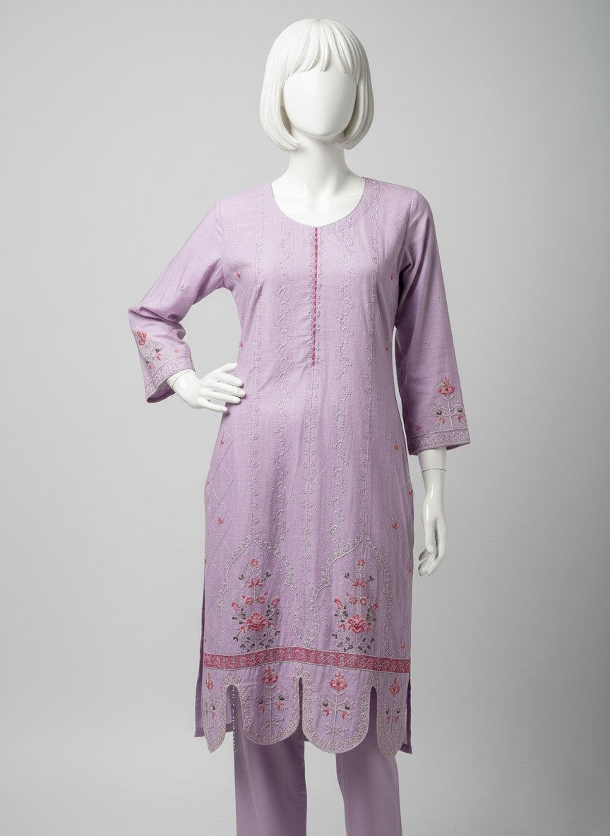 COTTON EMBROIDERED 2 PC STITCHED