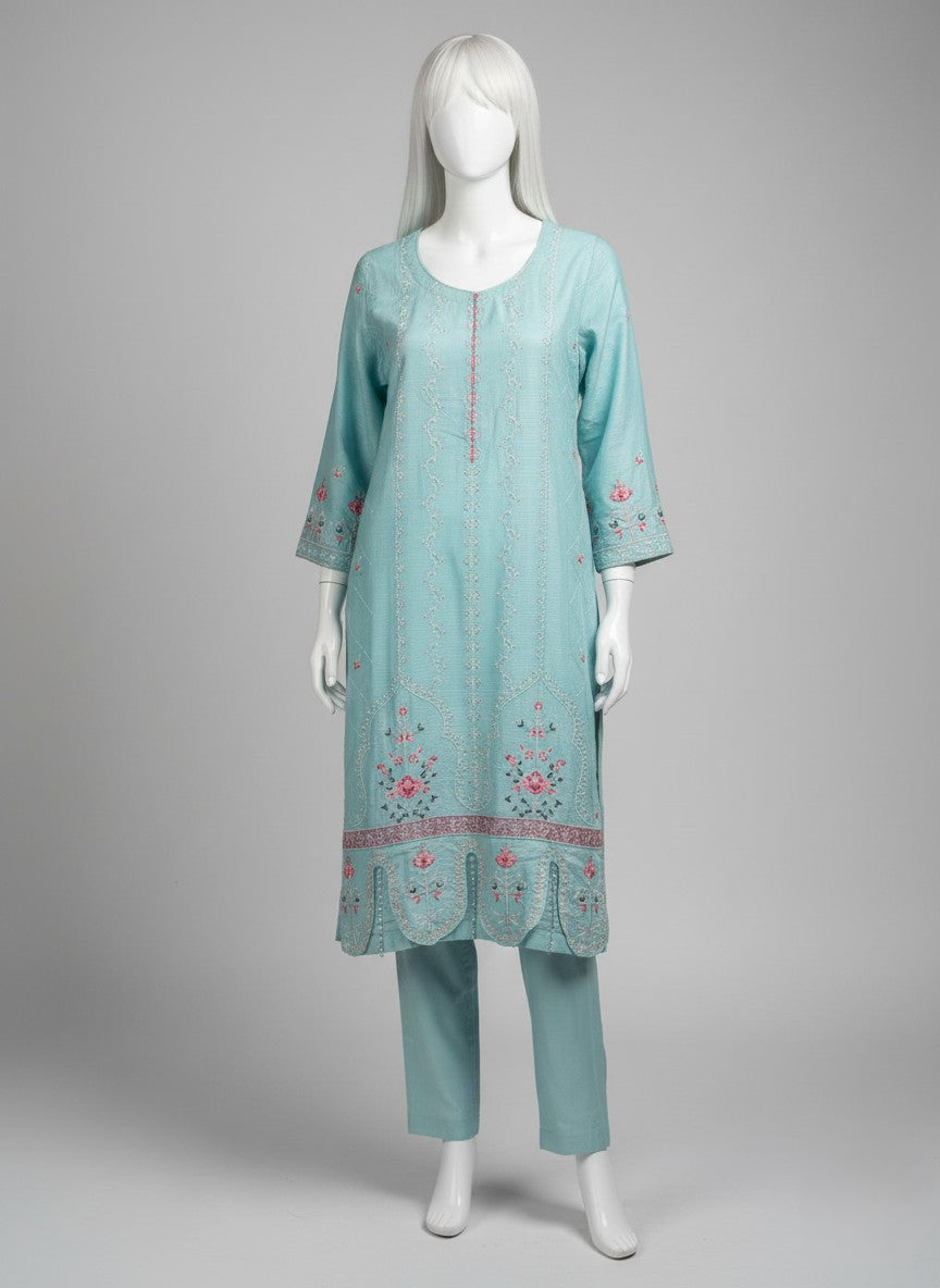 COTTON EMBROIDERED 2 PC STITCHED