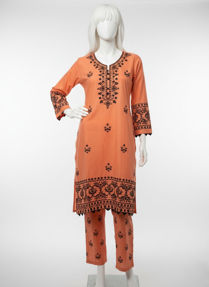 COTTON EMBROIDERED 2 PC STITCHED