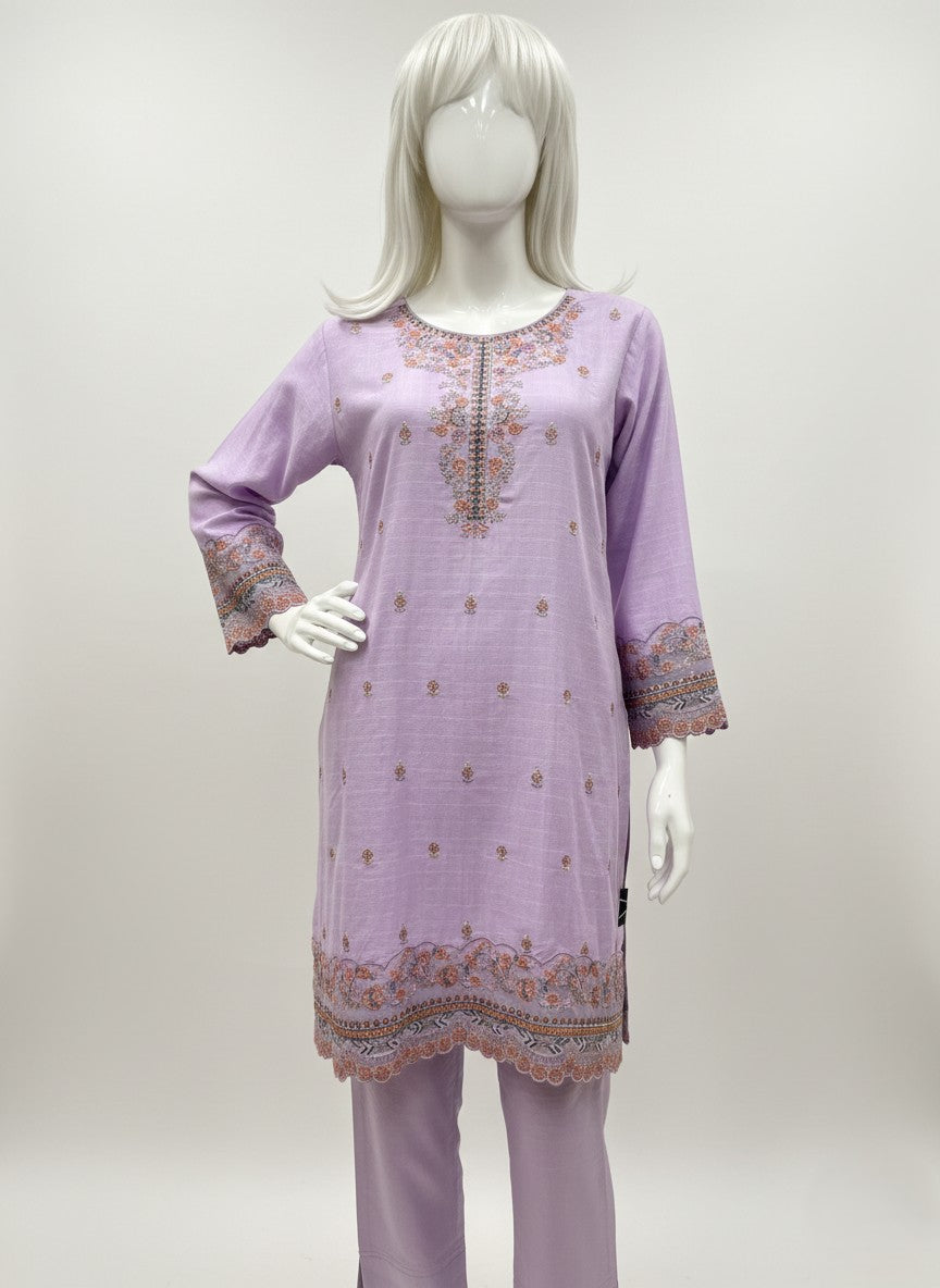 COTTON EMBROIDERED 2 PC STITCHED