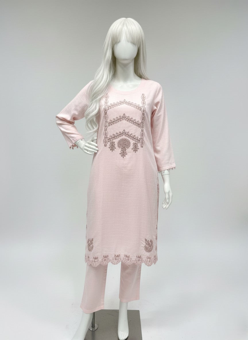 COTTON EMBROIDERED 2 PC STITCHED